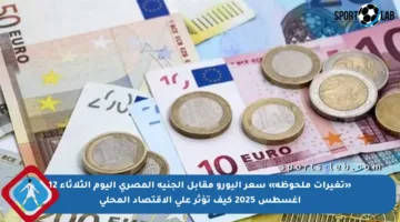 «تغيرات ملحوظة» سعر اليورو مقابل الجنيه المصري اليوم الثلاثاء 12 أغسطس 2025 كيف تؤثر على الاقتصاد المحلي